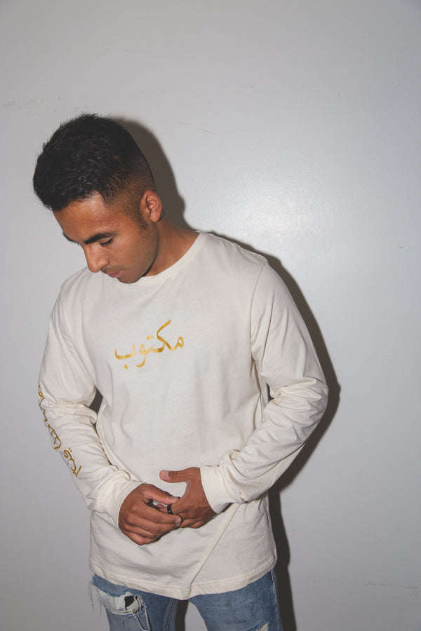 Cream Arabic Maktoob Longsleeve 