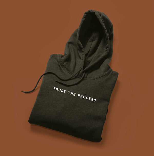 Trust the process black hoodie maktoob